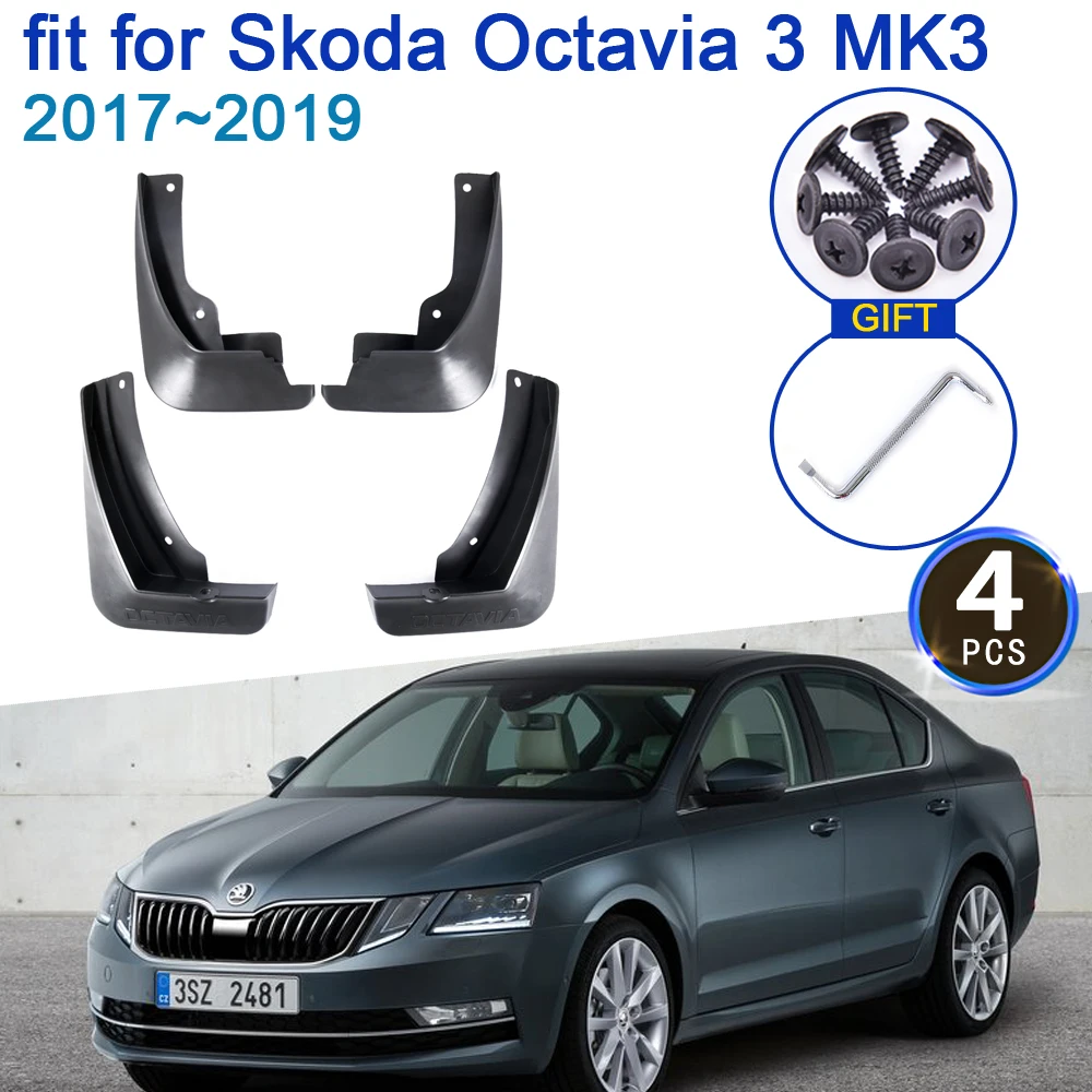 

Car Mudflap For Skoda Octavia 3 A7 MK3 5E 2017 2018 2019 4x Mudguards Fender Styling Accessories Guard Flap Splash Protection