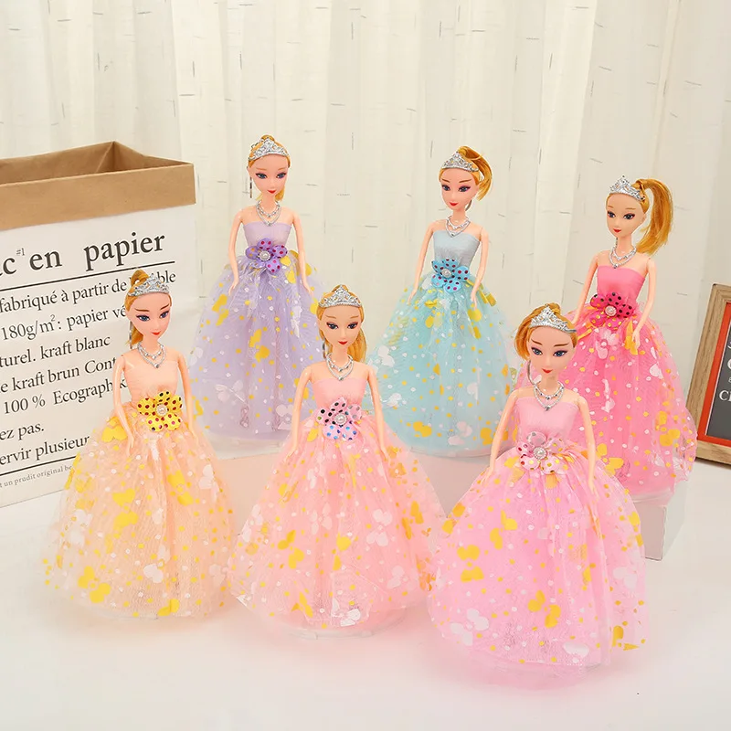 

30cm Classic Sweet Princess Doll Girl Toy Beautiful Wedding Crown Doll Wedding Party Costume Girl Birthday Gift