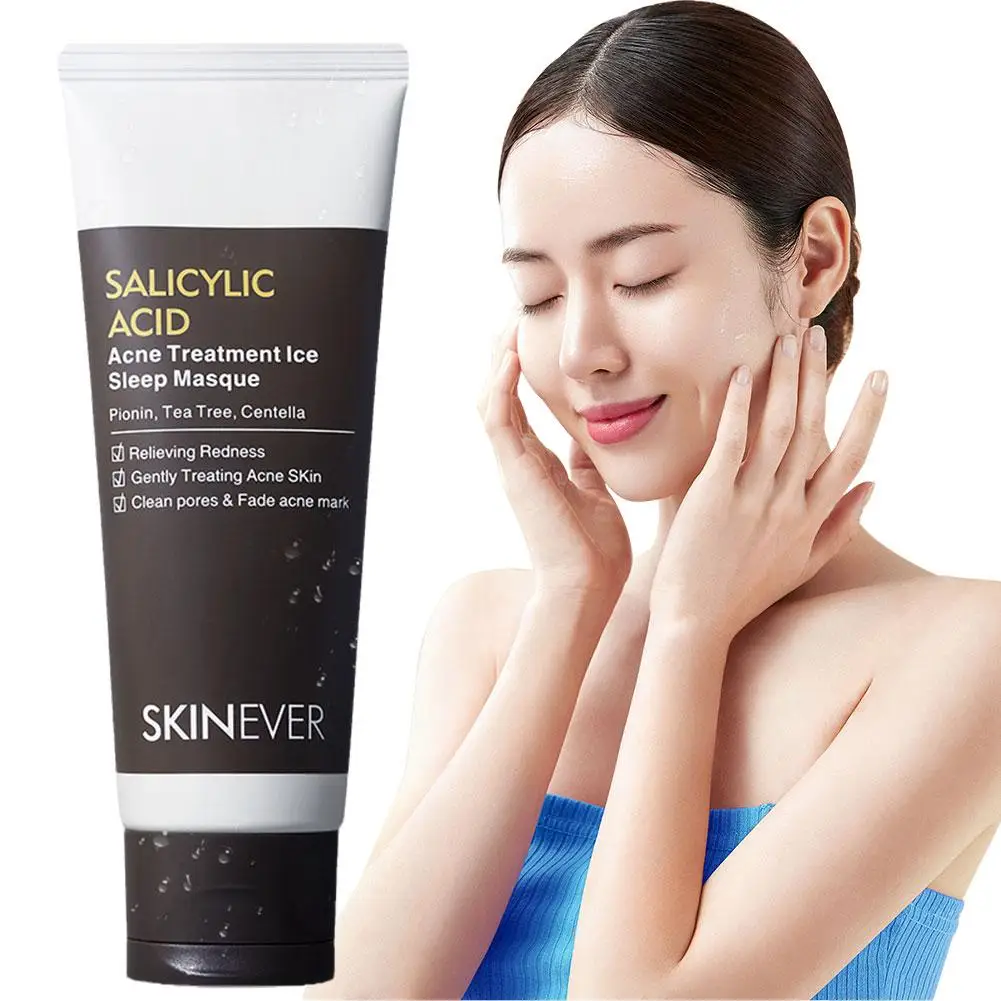

80ml Hydrating Brightening Ice Water Sleeping Moisturizing Facial Smear Type Mask Smooth Cream Cleansing Pore Deep E0S5