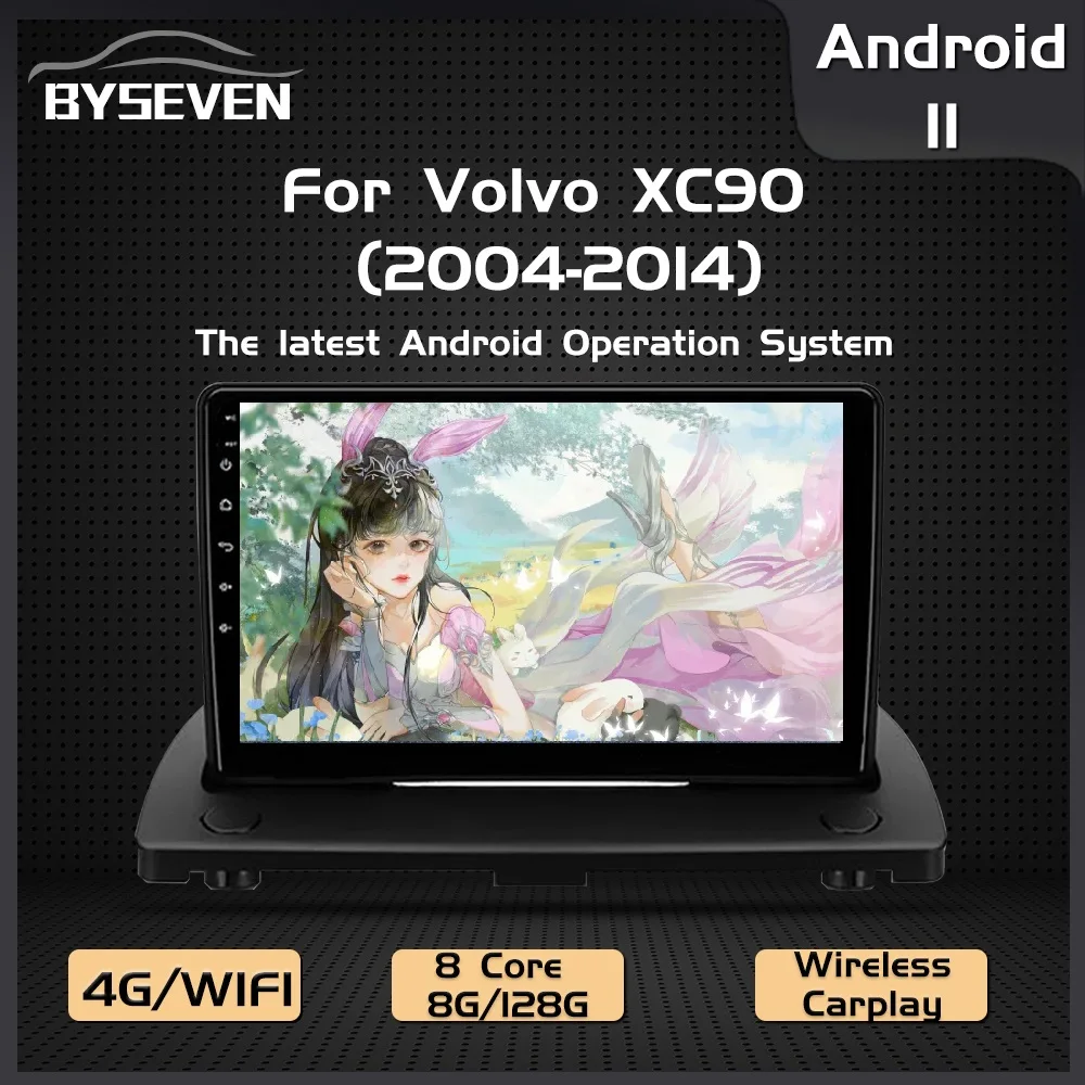 Автомагнитола BySeven на Android 11 для Volvo XC90 2004-2014 автомобильный мультимедийный плеер с