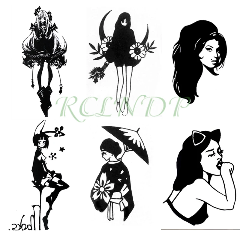 

Водостойкая Временная тату-наклейка, мини-Аниме фальшивый тату, крутой флэш-тату, татуаж, временная нога для рук, для девочек, женщин, детей