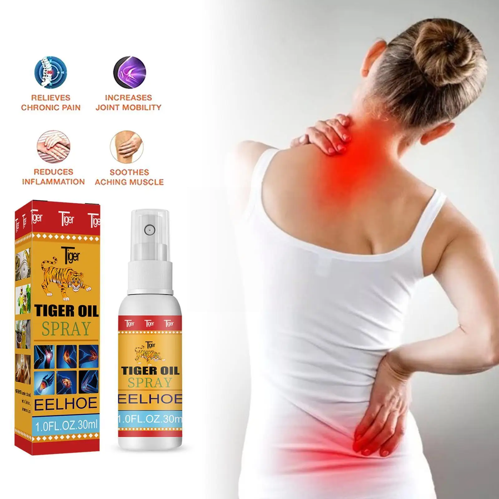 

Spray Quick Muscle Pain Relief Spray Relieves Joint Pain Soreness Sprain Cervial Discomfort for Arms Legs Back Body Care Sp M5W5