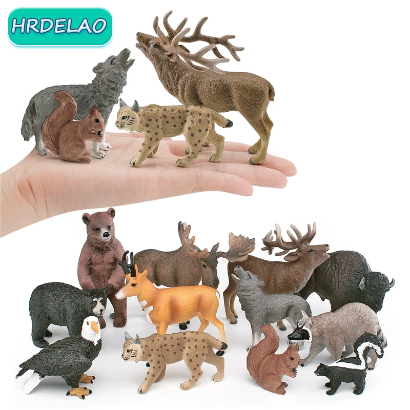 Малыш монтессор искусственный лес Животное Коричневый медведь красный олень