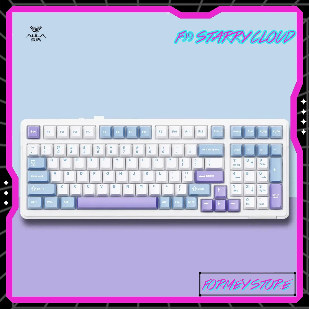 AULA F99 Starry Cloud Трехрежимные механические клавиатуры Bluetooth Беспроводная проводная