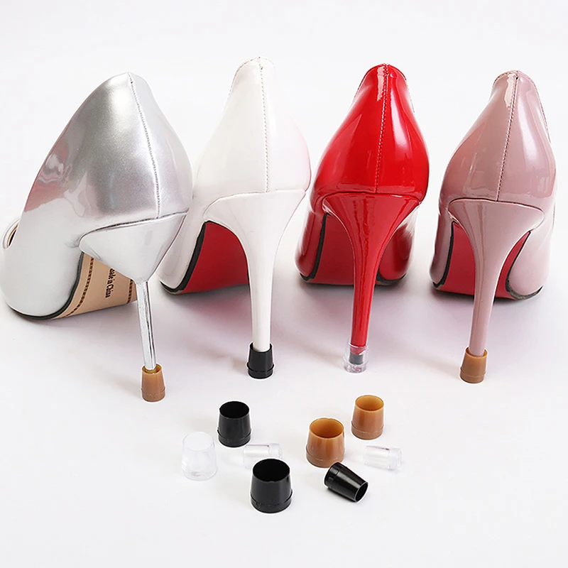 

1pair Silencer Heel Protector Round Shape Woman High Heels Protective Cover Non-slip Wearable Heel Cover Shockproof Accessories