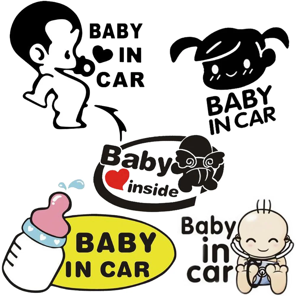 

5Pcs Interesting Warning Sticker Window Stickers Car Stickers for Automobile