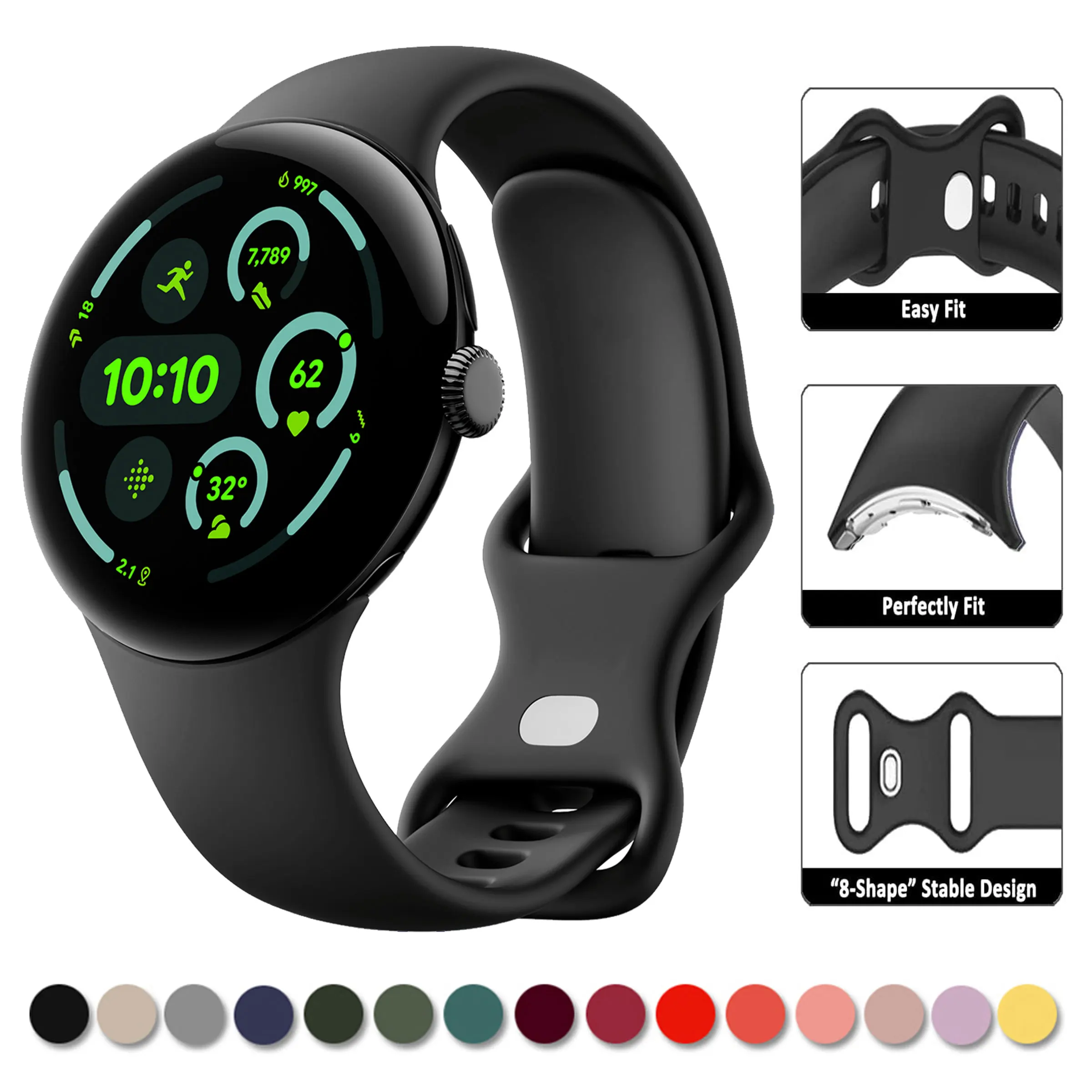 Мягкий силиконовый ремешок для Google Pixel Watch 3 45 мм аксессуары умных часов