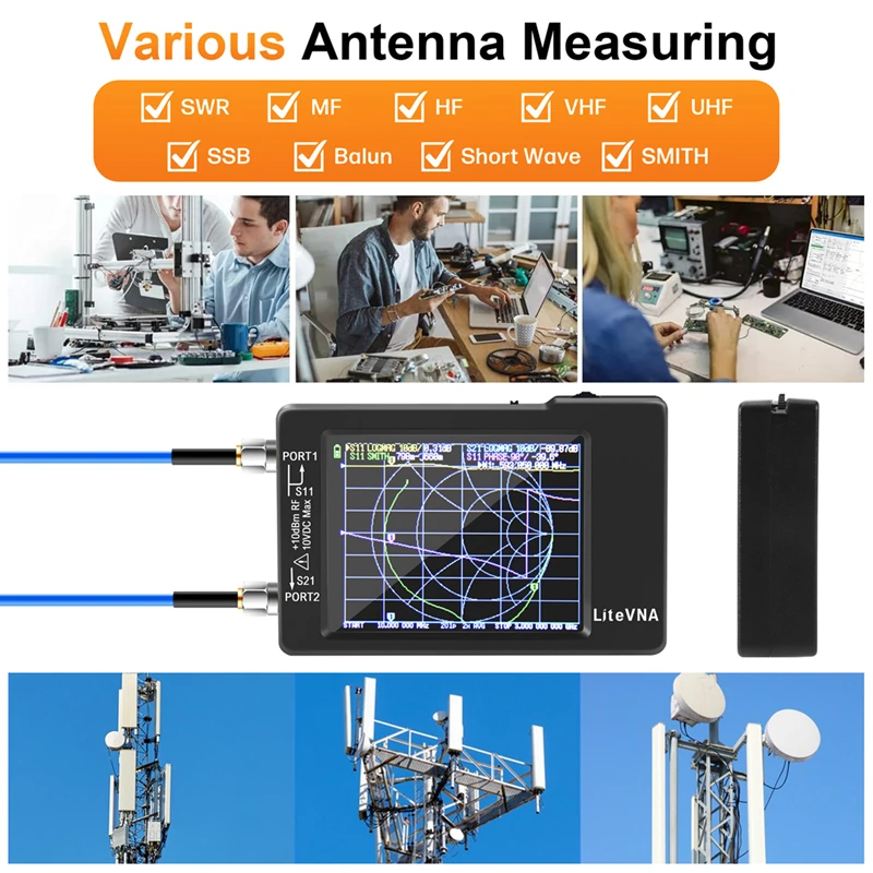 Новый Litevna 6 ГГц VNA 2 8 дюйма LCDHF VHF UHF УФ векторный сетевой анализатор