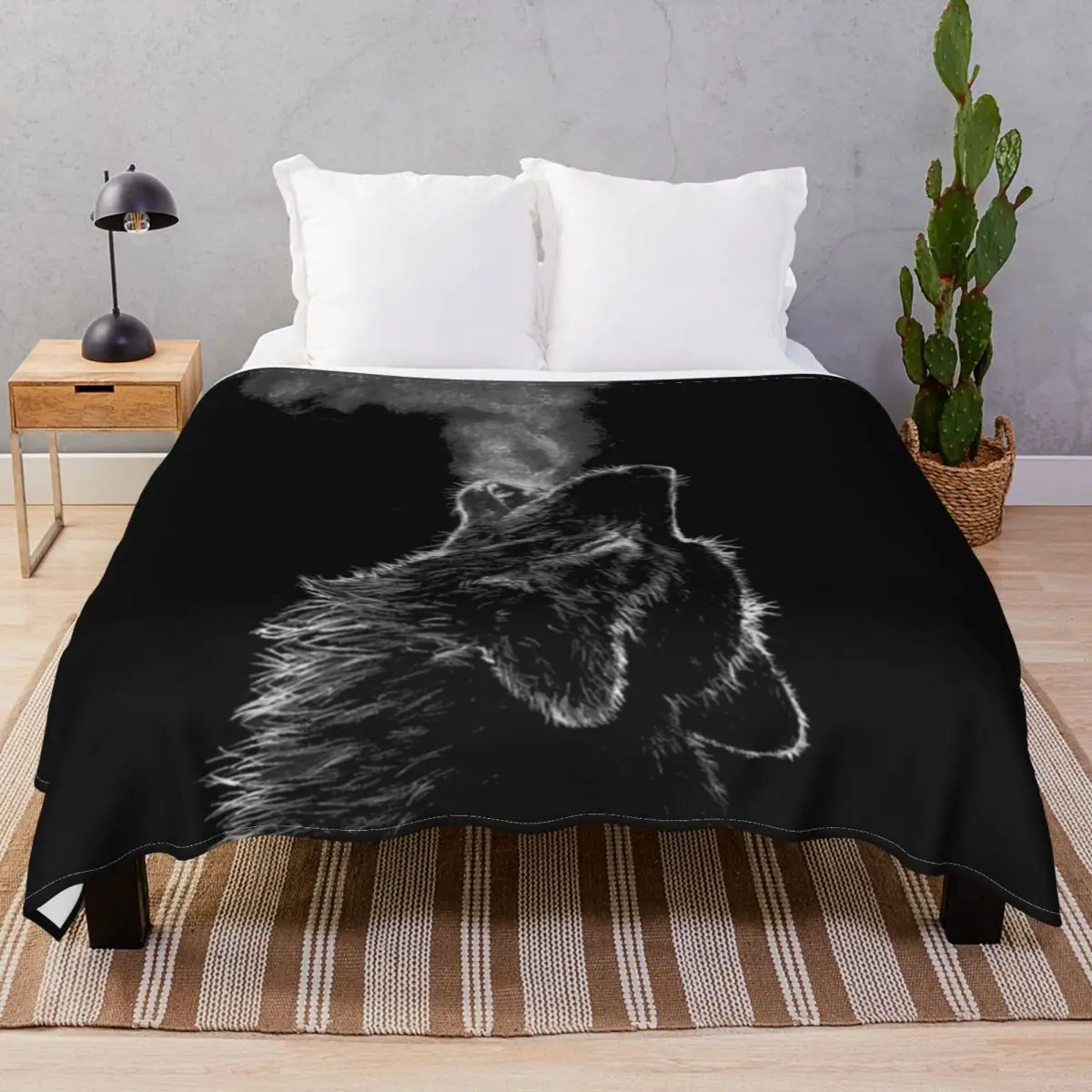 Wolf Blankets Coral Fleece Plush Decoration Ultra-Soft Throw Blanket for Bedding Home Couch Camp Office