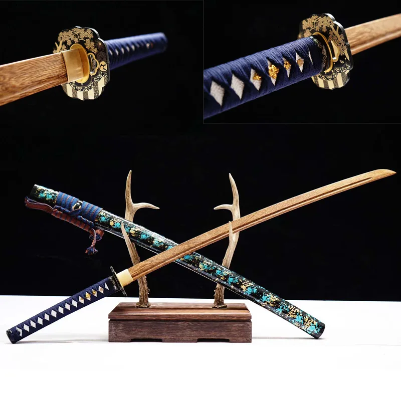 

Японский Iaido Uchigatana, меч катаны, деревянный нож, обшитый блестками, Кендо, боевые искусства, тренировка, искусство, нож для выступлений