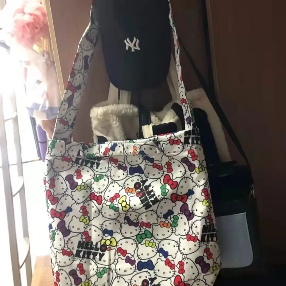 Cute Homemade Childlike Cartoon Hellokitty Girl Large Capacity Crossbody Handbag Sanrio Waterproof Student purse wallet women