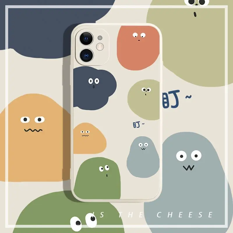 

Fun Jelly For iPhone 11 12 13 Pro X XR XS MAX 6 7 8 Plus SE 2020 13 12 Mini Phone Case Carcasa Liquid Silicone Colorful Pattern