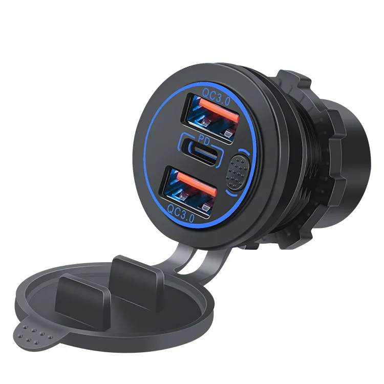 

3 Ports Charger Car Charger Sensitive Touch Switch 12V-24V Car Charger Socket Car Fast Charger Adapter Durable