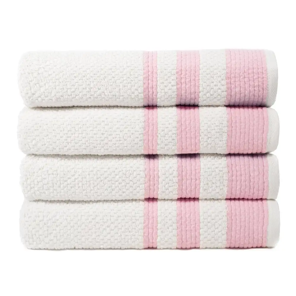 

Sapphire Resort Caycee Textured Vintage Border Ensemble Set of 4 Bath Towels in Sweet Lilac