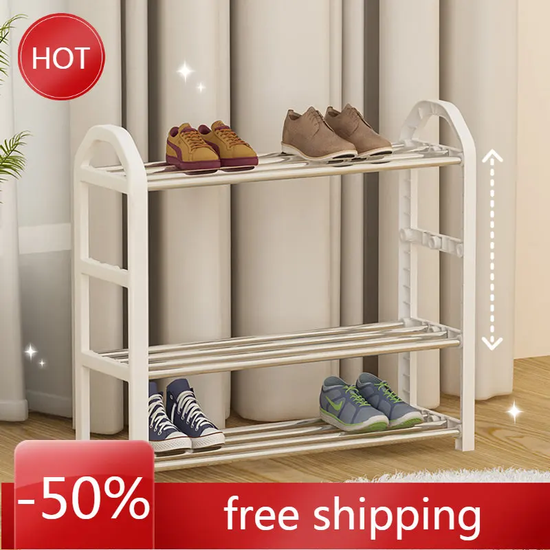 

White Portable Entryway Shoe Rack Storage Design Metal Multifunctional Bedroom Shoe Cabinets Modern Low Price Mobili Furniture