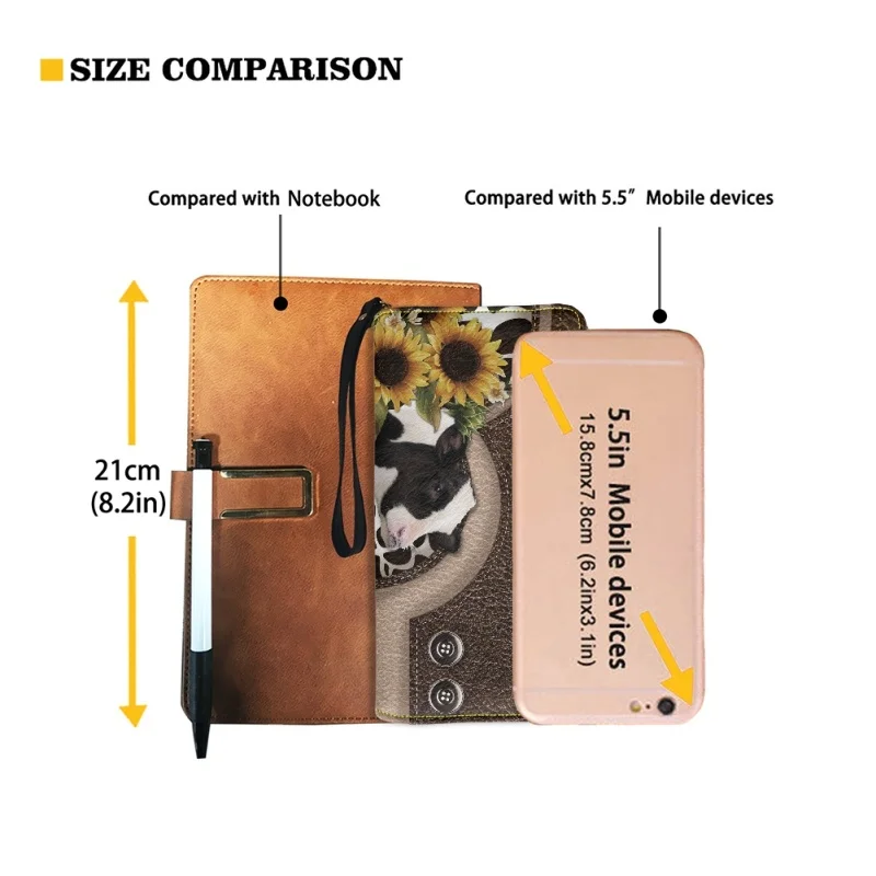 Belidome Cow Sunflower Design Gift Clutch Wristlet Women Long Wallet RFID Blocking Credit Card Holder PU Ladies Purse Handbags