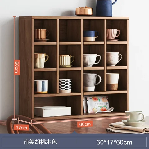Деревянная настольная книжная полка-простой многоярусный стеллаж для хранения для гостиной держатель для чашек решетчатый шкаф для организации