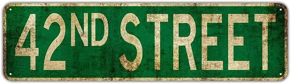 42nd St Street забавная Новинка металлическая жестяная вывеска Ретро Декор стен для