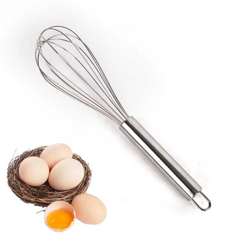 

8" 10" 12" Egg Whisk Stainless Steel Egg Whisk Kitchen Wire Balloon Whisk Milk Egg Beater Egg Mixing Mixer Tools