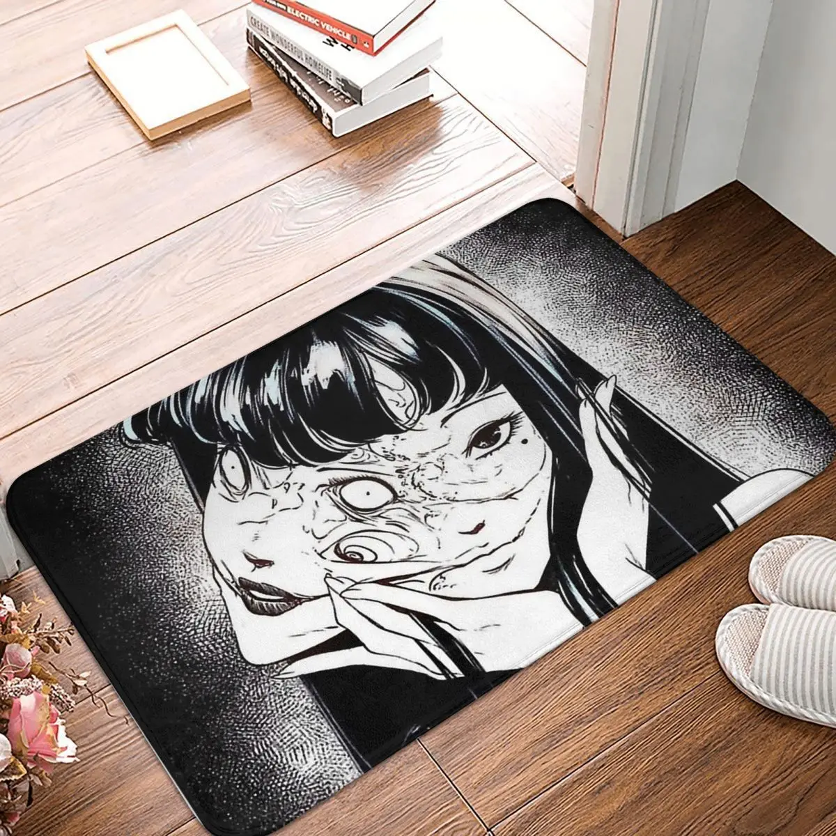 

Junji Ito Tomie Kawakami Non-slip Doormat Beauty Bath Bedroom Mat Welcome Carpet Flannel Modern Decor