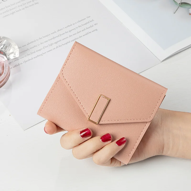 Short wallet women's 2021 new Korean version simple small three fold zero wallet multi Card Wallet woman