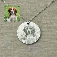 your pet photo necklace personalized photo disc necklace custom picture pendant keepsake jewelry animal pet memory gift