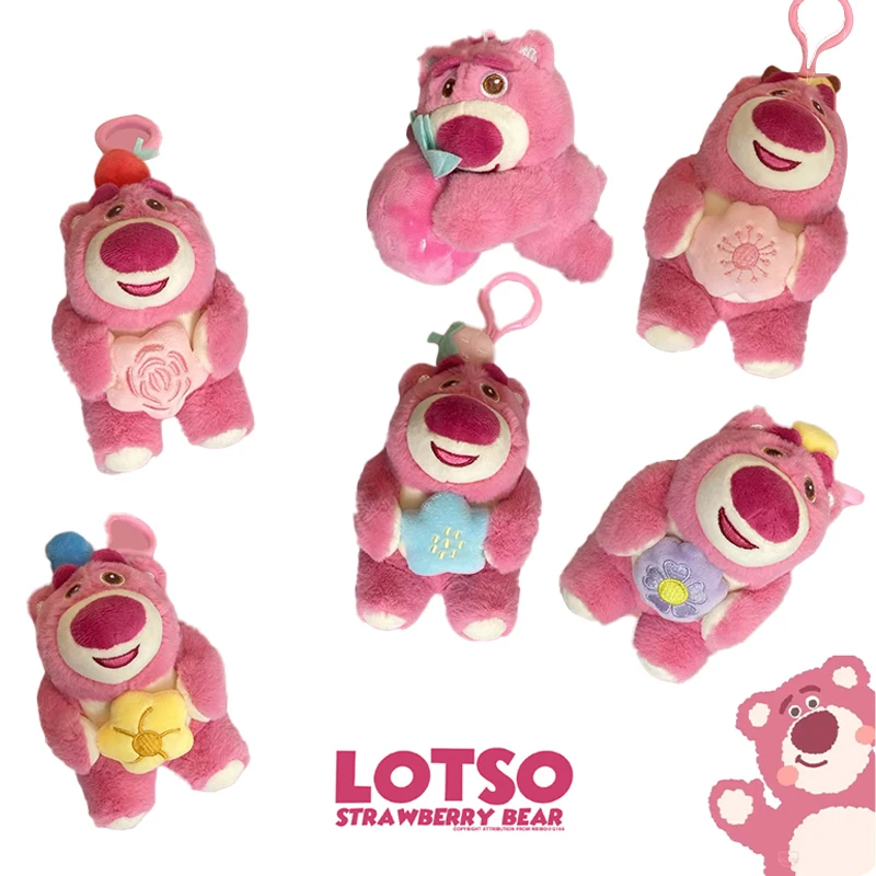 

15 см Disney История игрушек лотсо плюшевые подвесные плюшевые куклы мультфильм Клубника Медведь Плюшевые украшения для дома сумка брелок игру...