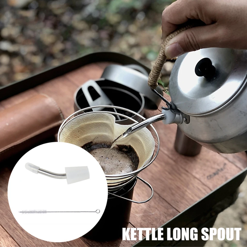 

Coolcamp Kettle Extension Tube Stainless Steel Coffee Pot Water Pipe Reusable Nozzle Spout Accessory Hiking Travel