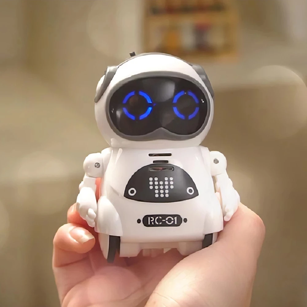 

939A Pocket RC Robot Talking Interactive Dialogue Voice Recognition Record Singing Dancing Telling Story Mini RC Robot Toys Gift