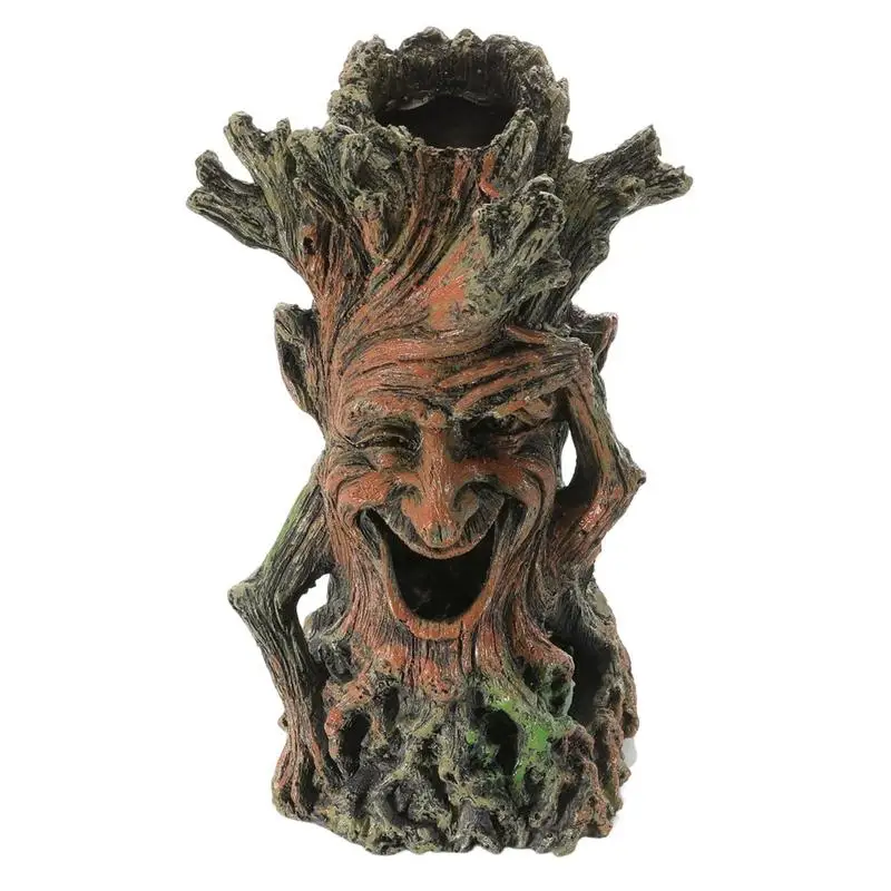 

Fish Tank Decor Realistic Tree Face Statues Resin Craft Ornament For Home Office Aqua Decor Gift For Fish-Keeping Lovers