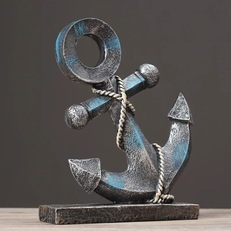 

Mediterranean style retro resin boat anchor model home decor creative fashion TV cabinet porch ornament modern simple decoration