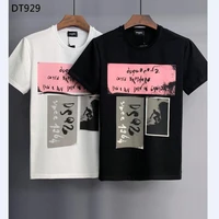 2022 dsquared2 cotton letter print round neck short sleeve shirt tie dye casual mens clothing tops dt929