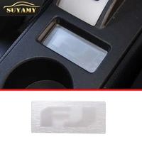 car styling central control shift panel rear grooved wordmark pad for toyota fj cruiser 2007 2021 interior accessories aluminum