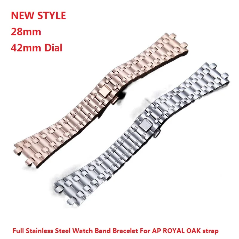 

Brand Watchband 28mm Full Stainless Steel Watch Band Bracelet For Audemars And Piguet Strap ROYAL OAK Watchband For 15710 15703