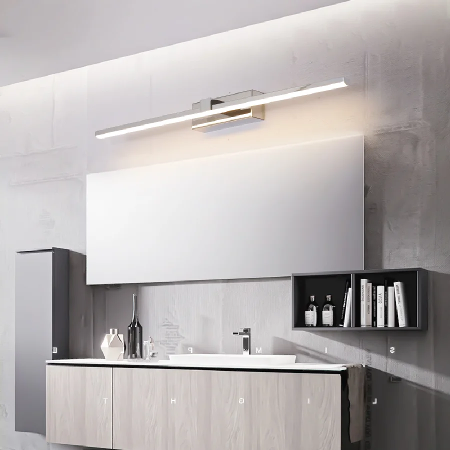 

Хромированное/позолоченное современное зеркальное освещение для ванной комнаты, зеркальная лампа 90-260 В, зеркальная лампа для спальни, фото...