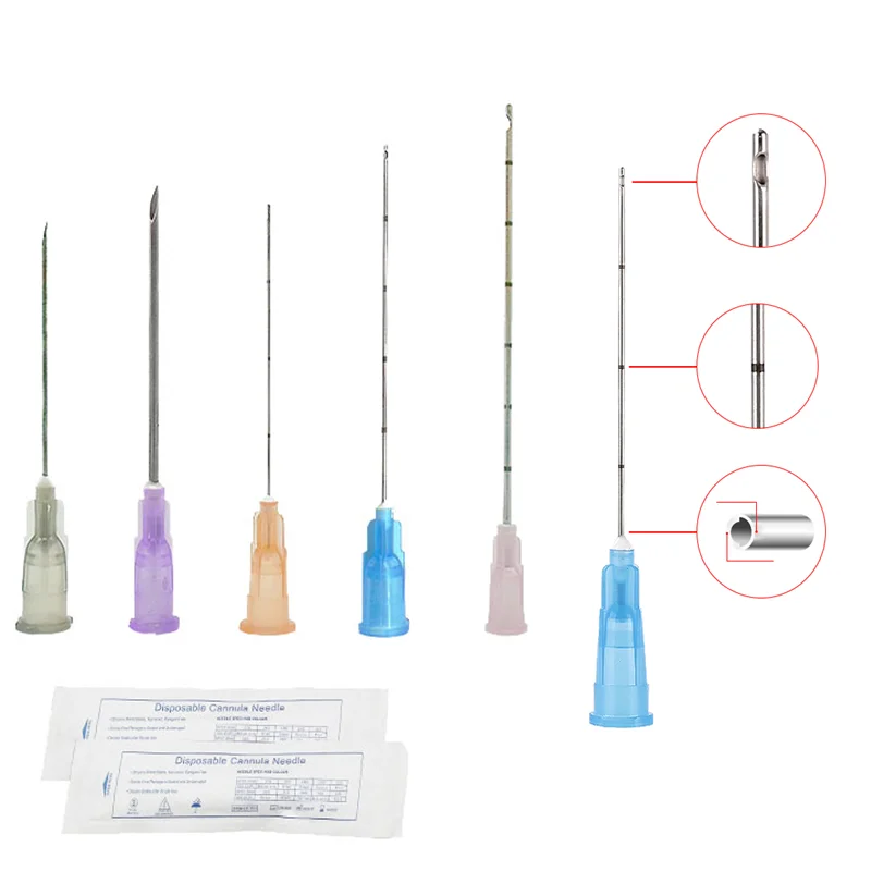 Micro Cannula Injection 21G 22G 23G 25G 26G 27G 30G Facial Contour Filling Nose Eyes Slight Blunt Needle