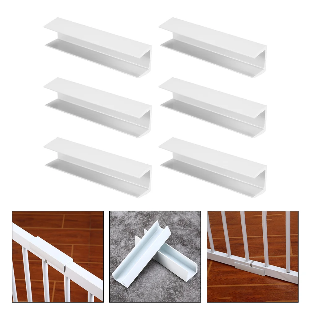 

6 Pcs Safety Door Reinforcement Slot Pet Playpen Baby Gate Accessories Support Feet Pvc Supplies Child Fence Fittings