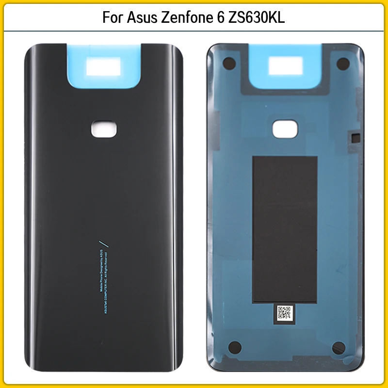 

5PCS 6.4" New For Asus Zenfone 6 ZS630KL Phone Battery Back Cover Glass Panel ZS630KL Rear Door Housing Case Adhesive Replace