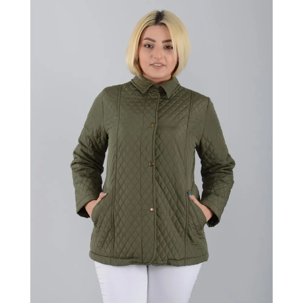 

Стеганые пальто Dorlie цвета хаки с сезонной подкладкой, большие размеры 1030