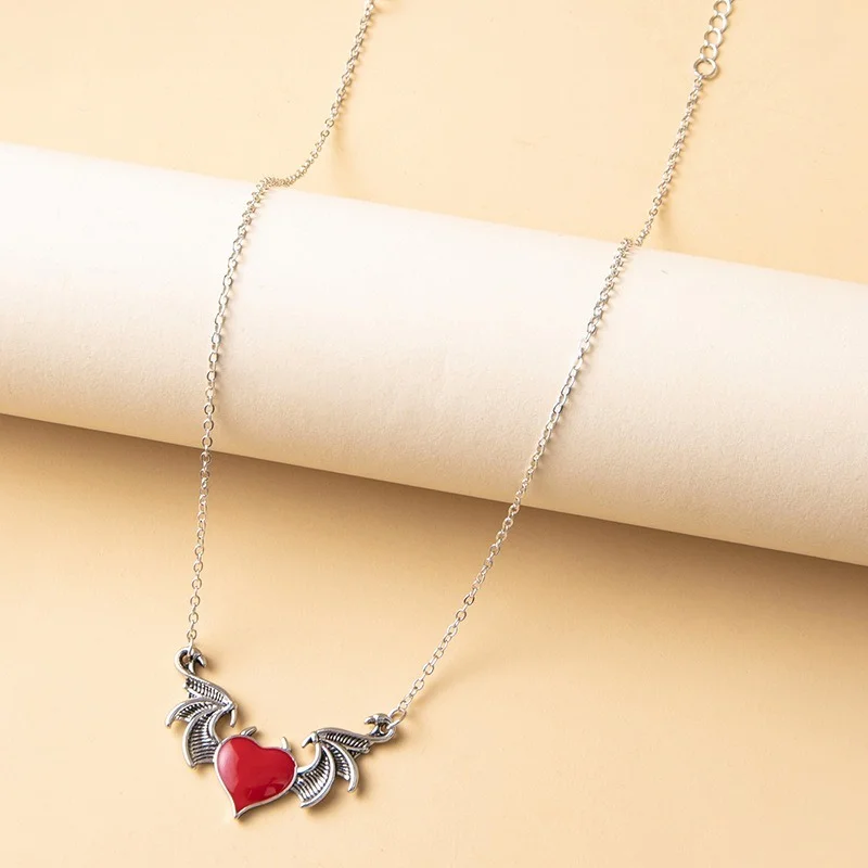 2021 ожерелье с дьявольскими крыльями готическое Ретро панк хип-хоп стильное