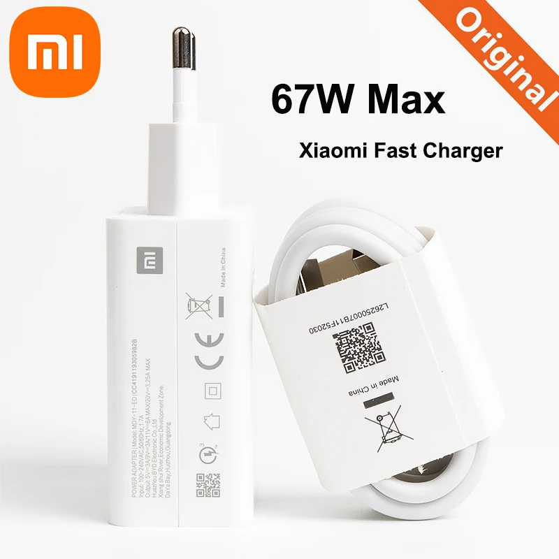 Зарядное устройство xiaomi 67 Вт европейская вилка оригинальный адаптер питания для