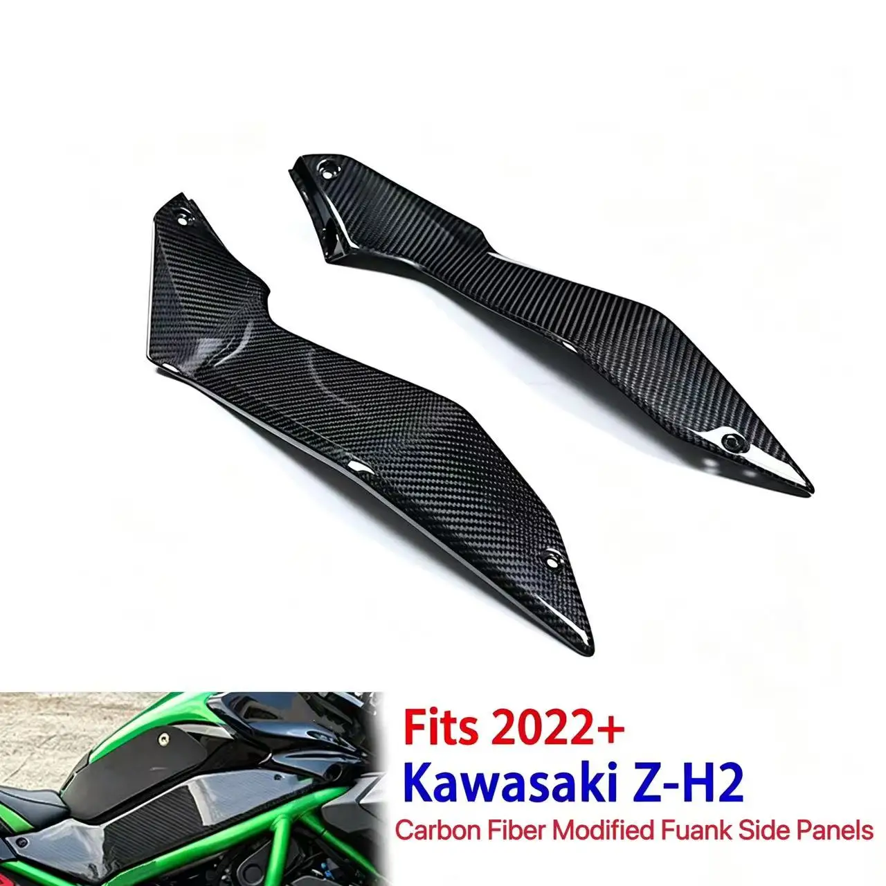 Фото Подходит для мотоцикла Kawasaki Z-H2 2021, 2022, 2023, 2024 годов выпуска, модифицированный карбоновый обвес, аксессуары, крыло. №4