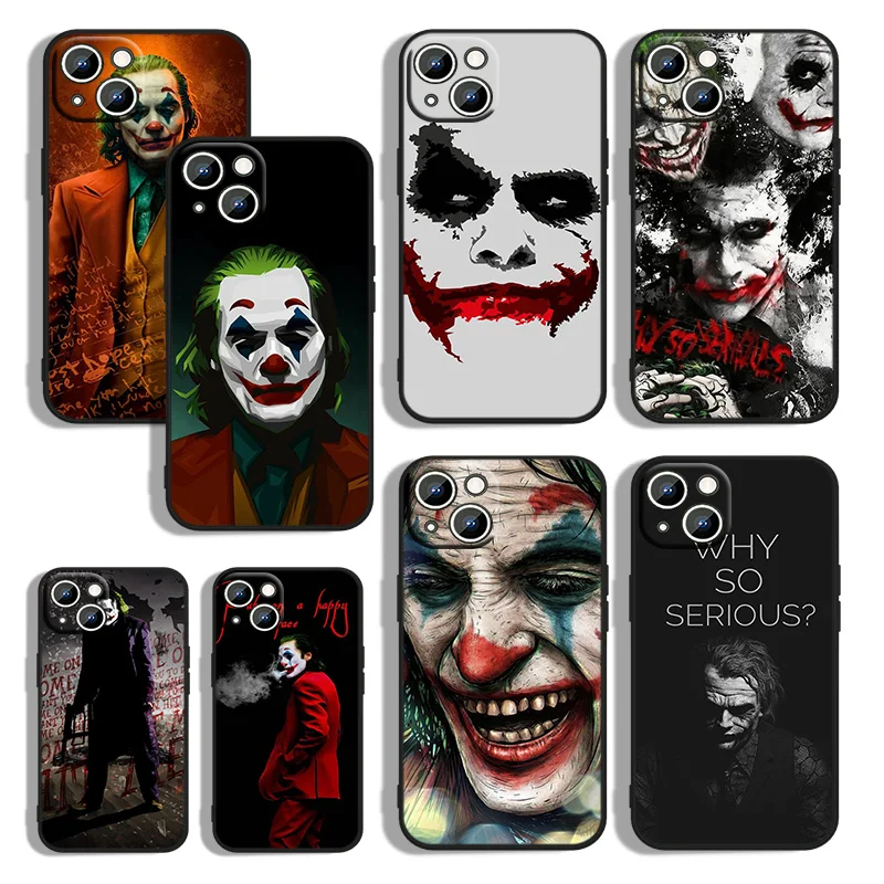 

The Dark Knight villain Joker Phone Case For Apple iPhone 14 13 12 11 mini XS XR X Pro Max 8 7 6S 5S SE Plus Black Cover