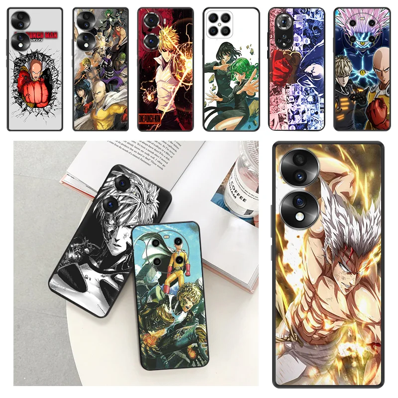 Мягкая искусственная кожа для Honor X6 X7 X8 4G 70 Lite X8A чехол 90 50 20 X9A 20i Magic 5 4 Pro Аниме One Punch Man, черные чехлы для телефонов
