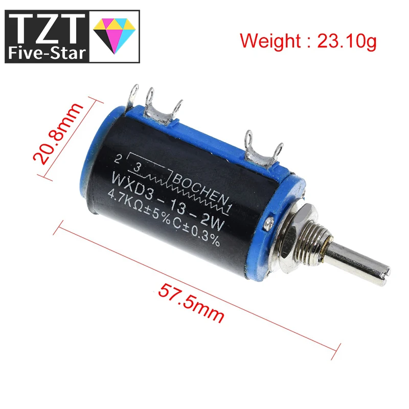 Потенциометр с проволочной обмоткой TZT WXD3-13-2W 100 200 220 470 680 R Ом 1K 2.2K 3.3K 4.7K 5.6K 6.8K 10K 22K 33K