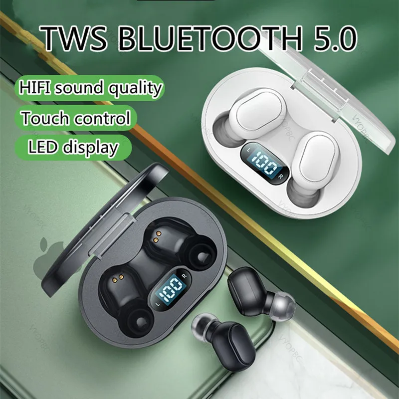 

Беспроводные наушники E7s TWS, Bluetooth 5,0, спортивные наушники-вкладыши, гарнитура с микрофоном, зарядная коробка, наушники для всех смартфонов
