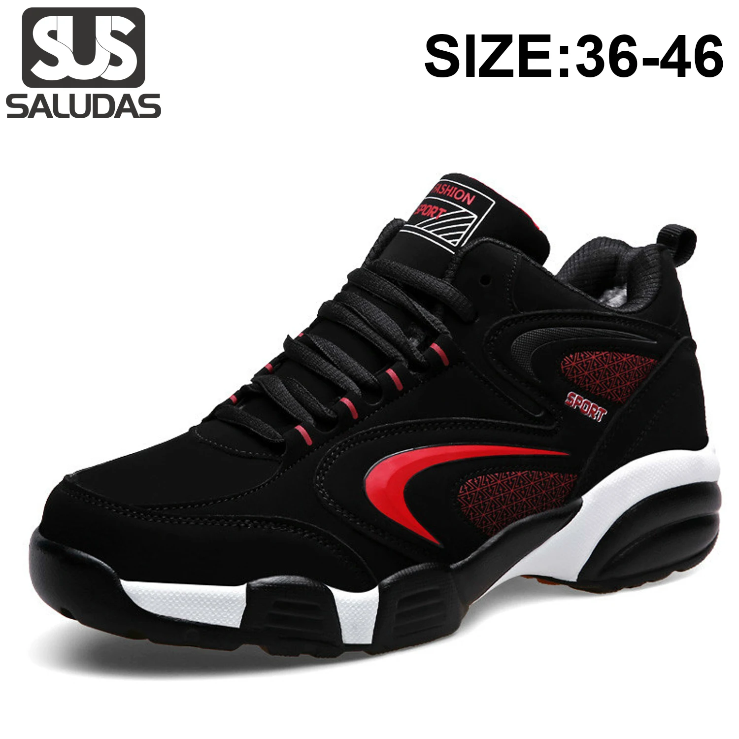 

SALUDAS Running Shoes for Men Women Winter Keep Warm Cotton Shoes Outdoor Non-slip Leather Casual Shoes Walking Sneakers