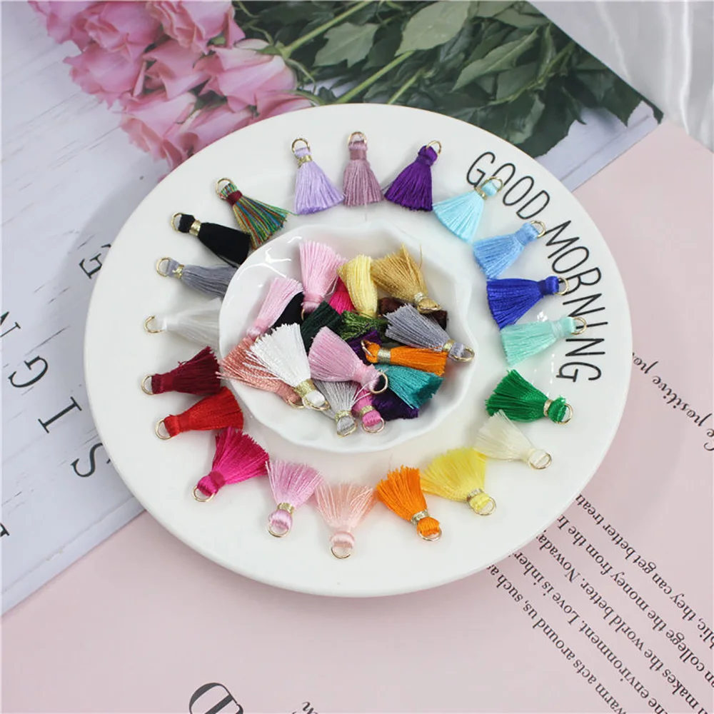 

10Pcs 30mm Hanging Ring Silk Tassel Fringe For DIY Key Chain Earring Hooks Pendant Jewelry Making Sewing Supplies Accessories
