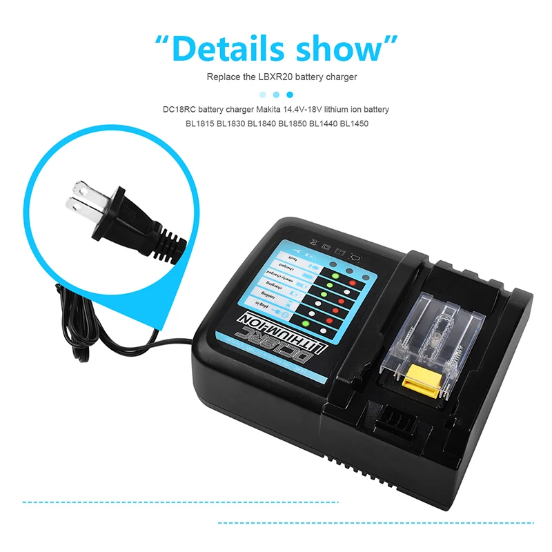 Battery Charger 18V For Makita Battery BL1830 BL1430 BL1840 1850 1860 1890 14.4v 18v 3A 6A Electric Power Tool Charger