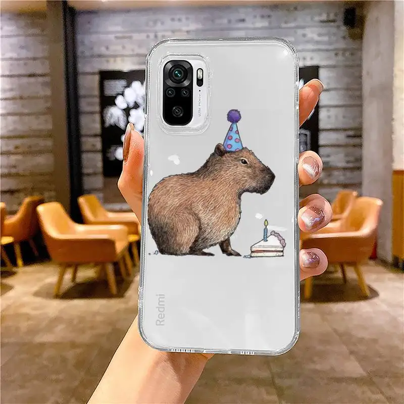 Забавный Прозрачный чехол для телефона с рисунком животных Xiaomi redmi note 12 11 10 7 8 9 4G Φ